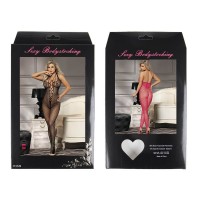 Bodystocking, Halter Neck, PLUS SIZE, BLACK